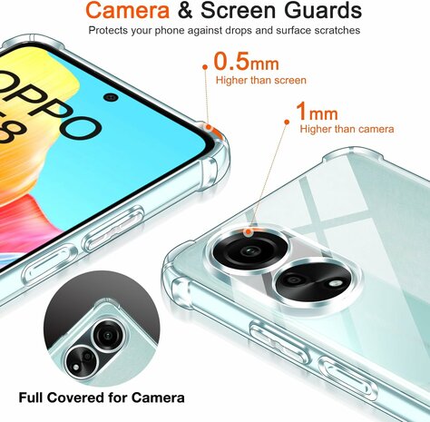 Oppo A58 4G - Anti Shock &amp; 2x Glas - Transparant