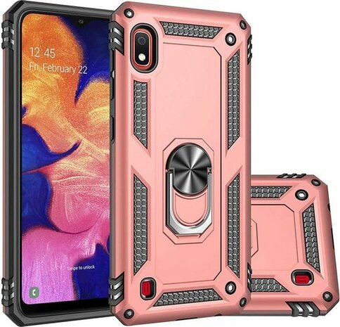 Samsung A10 - Armor met Kickstand Ring - Roségoud