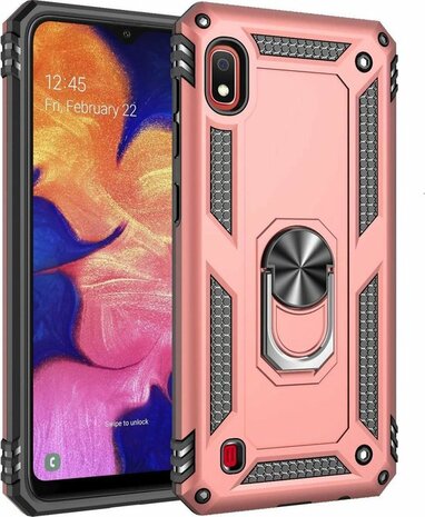 Samsung A10 - Armor met Kickstand Ring - Roségoud