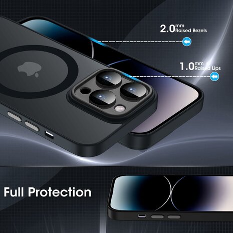 iPhone 14 Pro Max - Zwart - Matte Armor - Geschikt voor MagSafe