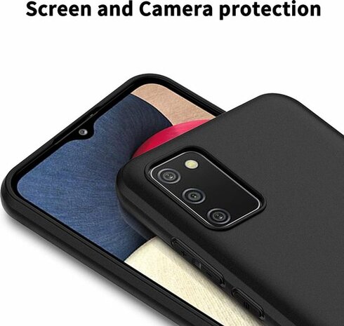 Samsung A02S - Siliconen Back Cover - Zwart
