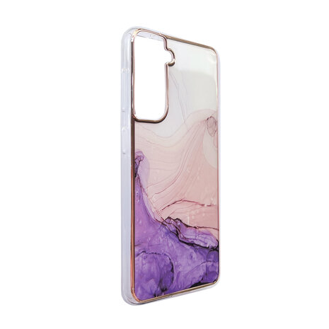 Samsung S24 - Marmer Back Cover - Paars