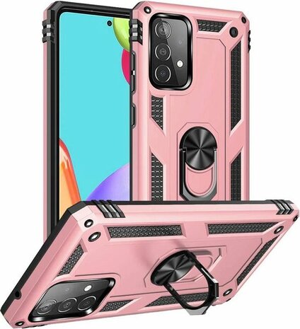 Samsung A72 Roségoud - Armor met Kickstand Ring