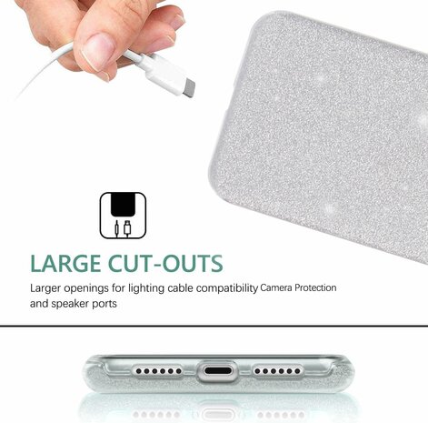 Samsung S24 - Glitter Back Cover - Zilver
