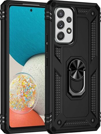 Samsung A23 Zwart - Armor met Kickstand Ring
