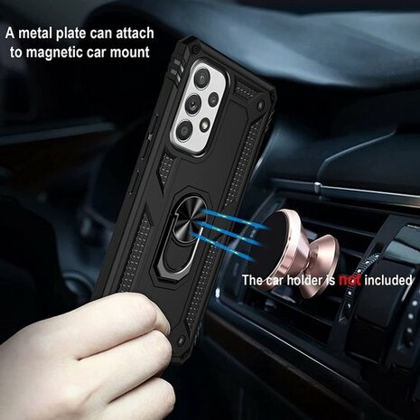 Samsung A23 Zwart - Armor met Kickstand Ring