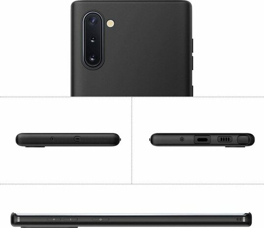 Samsung Note 10 - Siliconen Back Cover - Zwart