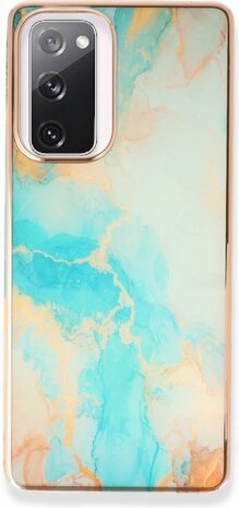 Samsung S20 FE - Marmer Back Cover - Aqua