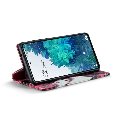 Samsung S20 FE Red Rhodonite - Marmer Book Case