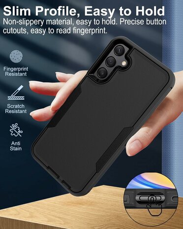 Samsung A15 Zwart - Heavy Duty Armor Back Cover