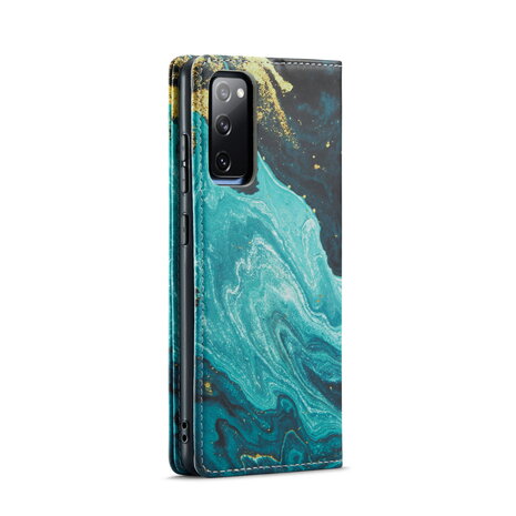 Samsung S21 FE Blue Aquamarine - Marmer Book Case