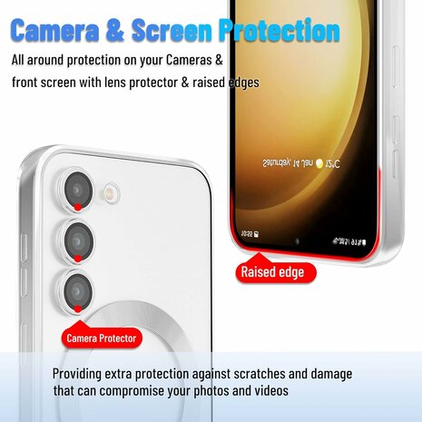 Samsung S23 FE Zilver - TPU Back Cover - Geschikt voor Magsafe