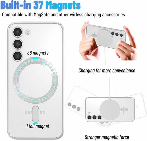 Samsung S23 FE Zilver - TPU Back Cover - Geschikt voor Magsafe