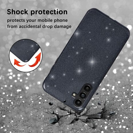 Samsung A25 - Glitter Back Cover - Zwart