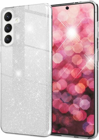 Samsung A16 - Glitter Back Cover - Zilver