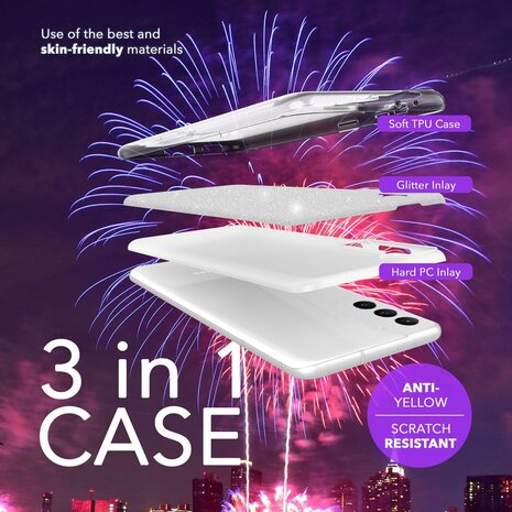 Samsung A16 - Glitter Back Cover - Zilver
