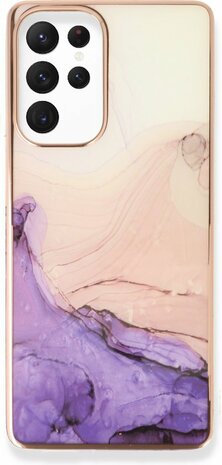 Samsung S24 Ultra - Marmer Back Cover - Paars