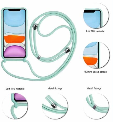 Samsung S20 FE Turquoise - TPU Back Cover met Koord