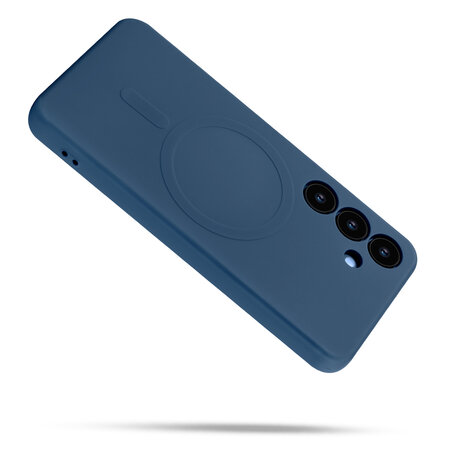 Samsung S25 - Donker Blauw - Camera Siliconen MagSafe Back Cover