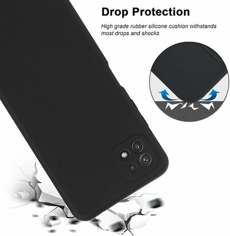 Samsung A22 5G - Siliconen Back Cover - Zwart