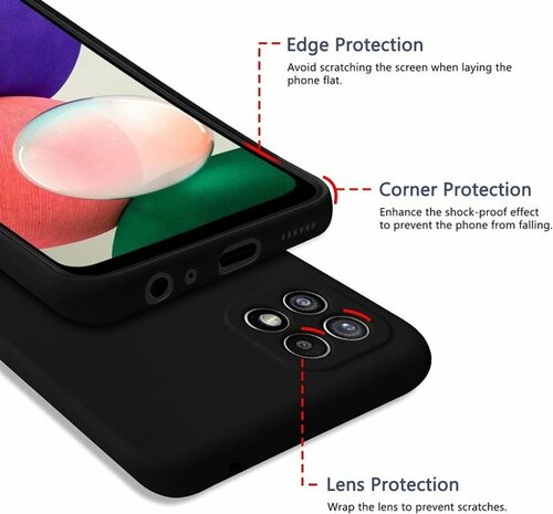 Samsung A22 5G - Siliconen Back Cover - Zwart