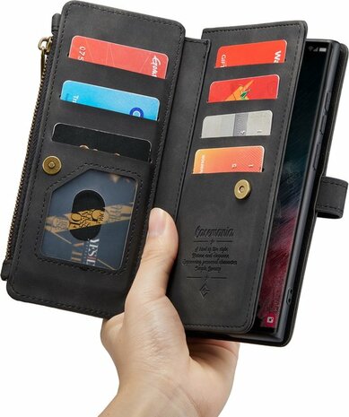 Samsung S22 Ultra Charcoal Gray - Book Case met Rits