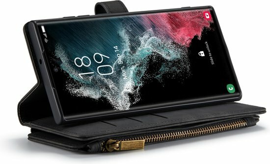 Samsung S22 Ultra Charcoal Gray - Book Case met Rits