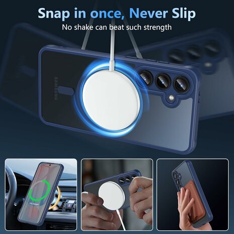 Samsung S24 FE - Blauw - Matte Armor - Geschikt voor MagSafe