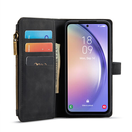 Samsung S25 - Charcoal Gray - Book Case met Rits