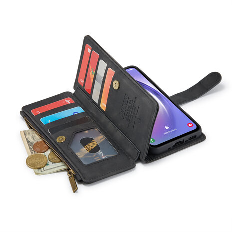 Samsung S25 - Charcoal Gray - Book Case met Rits