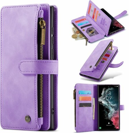 Samsung S23 Ultra Bright Lila - Book Case met Rits