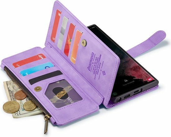 Samsung S23 Ultra Bright Lila - Book Case met Rits