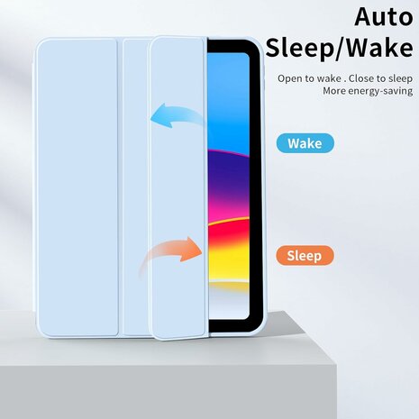 iPad 2025 &amp; 2022 (11/10 Gen) - Licht Blauw - Smart Cover met Pen Slot