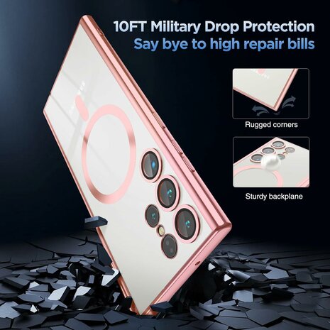 Samsung S24 Ultra Roze - TPU Back Cover - Geschikt voor Magsafe