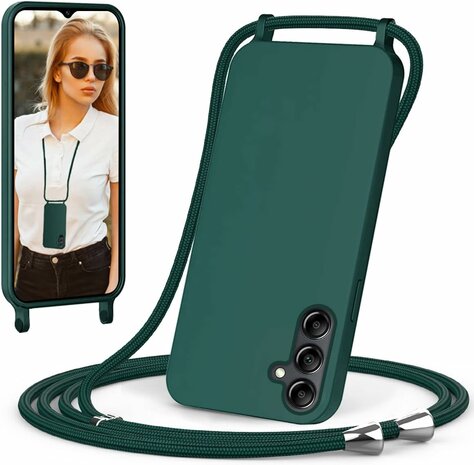 Samsung S24 - Groen - TPU Back Cover met Koord