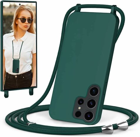 Samsung S24 Ultra - Groen - TPU Back Cover met Koord