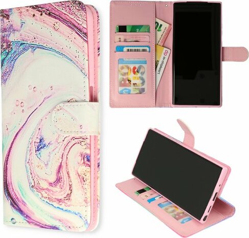 Samsung A23 met Marmer Twist Print - Book Case