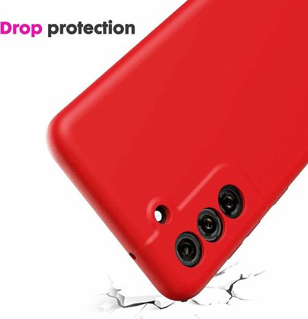 Samsung S21 FE - Siliconen Back Cover - Rood