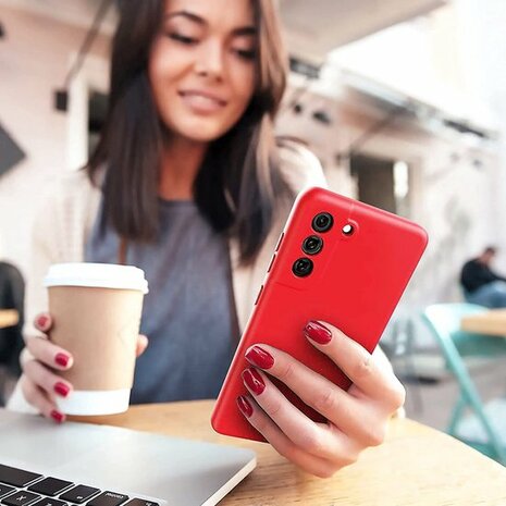 Samsung S21 FE - Siliconen Back Cover - Rood