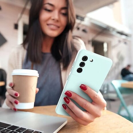 Samsung S21 FE - Siliconen Back Cover - Turquoise