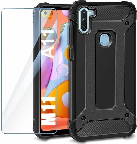 M11 - Armor Back Cover &amp; Glas - Zwart