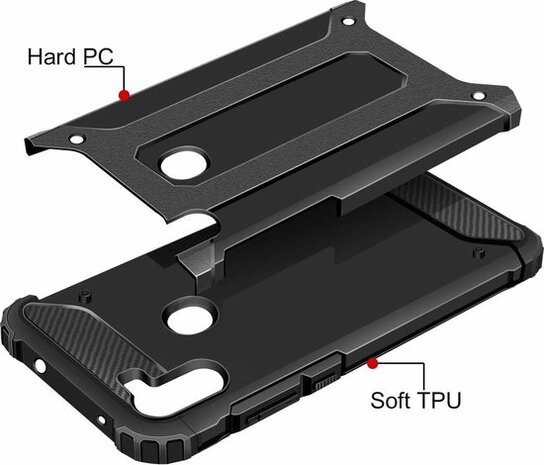 M11 - Armor Back Cover &amp; Glas - Zwart