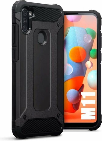 M11 - Armor Back Cover &amp; Glas - Zwart