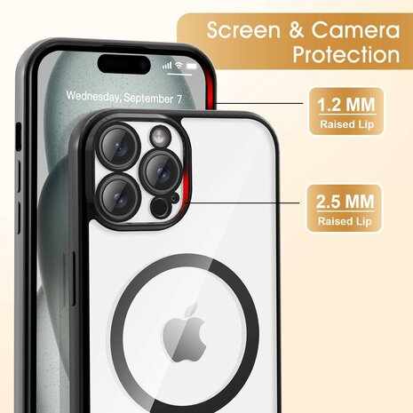 iPhone 16 Pro - MagSafe TPU met Koord - Zwart