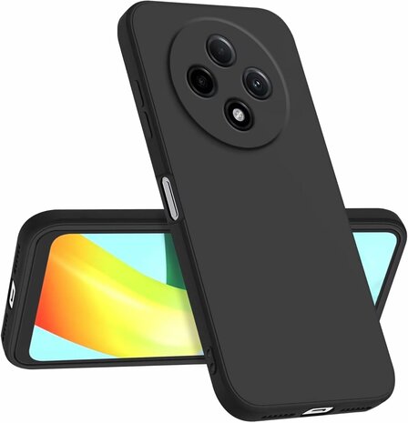 Reno 12 FS - Siliconen Back Cover - Zwart