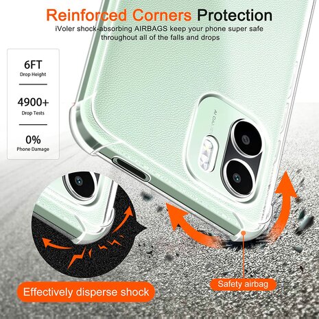 Redmi A1 &amp; A2 - Anti Shock &amp; 2x Glas - Transparant