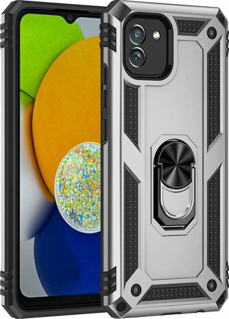 Samsung A03 Grijs - Armor met Kickstand Ring