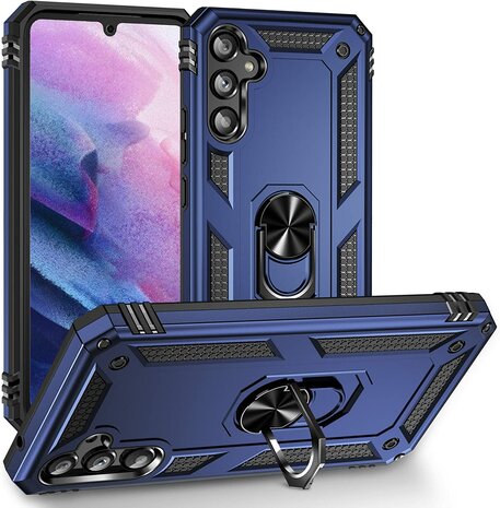 Samsung A54 Blauw - Armor met Kickstand Ring