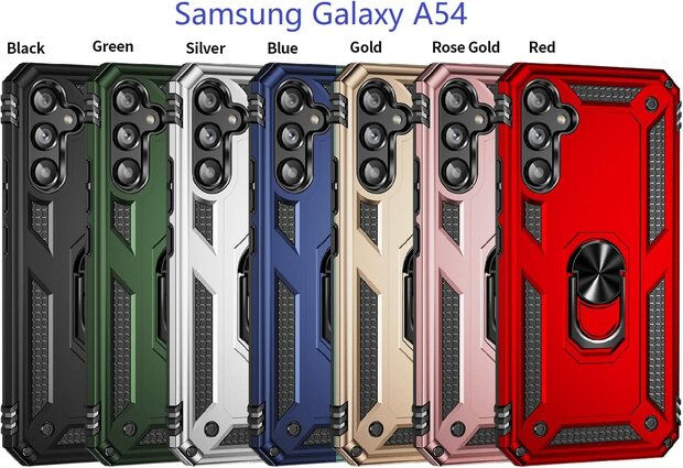 Samsung A54 Blauw - Armor met Kickstand Ring