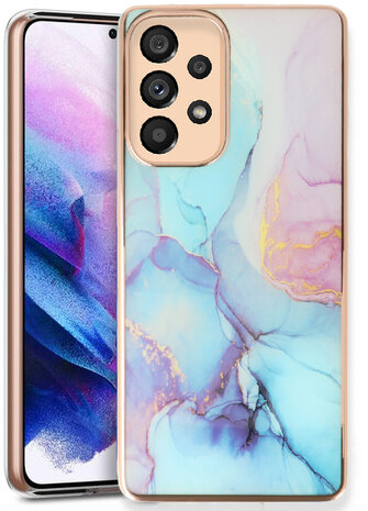 Samsung A23 - Marmer Back Cover - Blauw